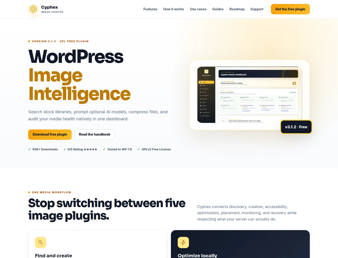 Cyphex Image Hunter live product page screenshot